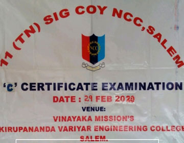 NCC 'C' Certificate Examination, on 29 Feb & 01 Mar 2020