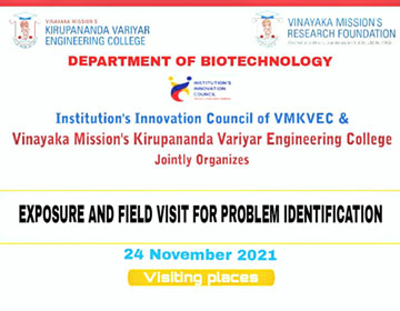 Exposure and Field Visit for Problem Identification, organized by the Dept. of Biotechnology, on 24 Nov 2021